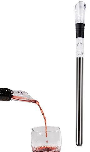 Kongou Weinkühler Stick, Edelstahl Weinflaschenkühler Stick Mit Ausgießer Und Belüfter, Wein Kühlstab, Wein Zubehör Für Bar, BBQ, Hochzeit