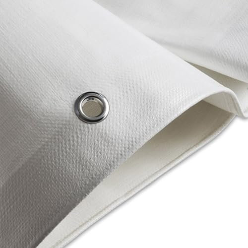 Perfect Cover Telone impermeabile Basic con occhielli per mobili da giardino, piscina, auto, caravan, resistente ai raggi UV, antistrappo, su misura… (bianco, 6x8M)