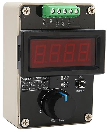 Générateur de Signal Double 4-20 MA, Affichage à 3 Chiffres, Générateur de Signal Réglable DROK avec Calibrage de Tension pour la Régulation des Vannes, Test LED du Panneau PLC