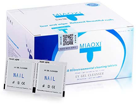 Lot de 100 lingettes nettoyantes pratiques pour vernis à ongles gel photothérapie 100 lingettes dissolvantes emballées individuellement. Taille pratique pour appliquer