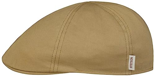 Stetson Texas Hertford Flatcap Einfarbige Schirmmütze Baumwolle UV-Schutz 40+ Made in EU Herren Frühjahr Sommer