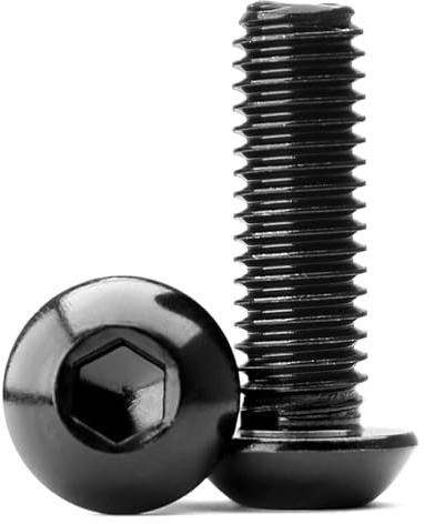M8x65mm Linsenkopfschrauben mit Innensechskant 304 Edelstahl Schwarzes Oxid Vollgewinde Flachkopfschrauben (8 Stück)