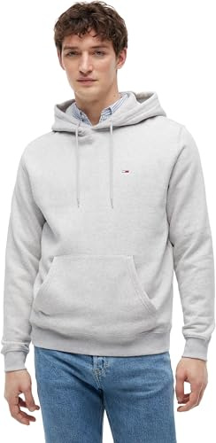 Tommy Jeans Tjm Reg S Flag Hoodie Dm0Dm20742, Felpa con Cappuccio, Uomo, Grigio (Silver Grey Heather), L