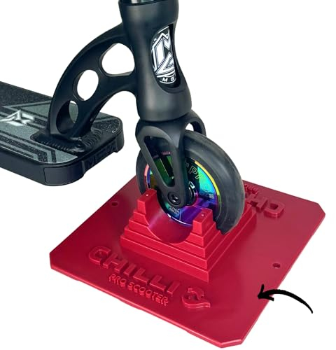 Chilli Pro Scooter Stunt-Scooter Ständer für 100 I 110 I 120 I 125mm x 24mm breite Trick Tret Roller Rollen I Werkstatt I Präsentation Rot