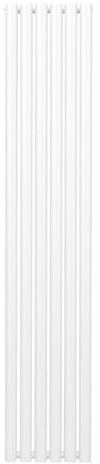 Radiatore a colonna ovale 1800mm x 360mm Designer Doppio pannello Termosifone Bianco Acciaio Inclusi Spazzola per la pulizia Kit di fissaggio e staffe