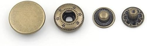 Magnetknöpfe, Magnetische Druckknöpfe, Metall-Druckknöpfe for Selbermachen, 10 Sets/Packung, Metall-Druckknöpfe, Nähknöpfe, Druckknöpfe(Antique Brass,10mm)