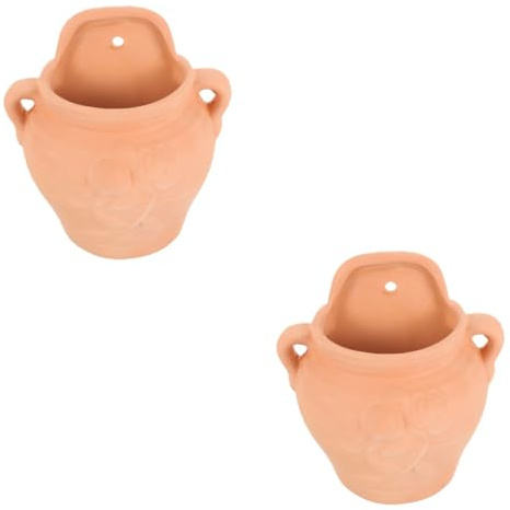 CAXUSD 2pcs Wall Flower Pot Hanging Plant Pottery Large Outdoor Plant Pots Wall Mount Planter for Indoor Decorative Flower
