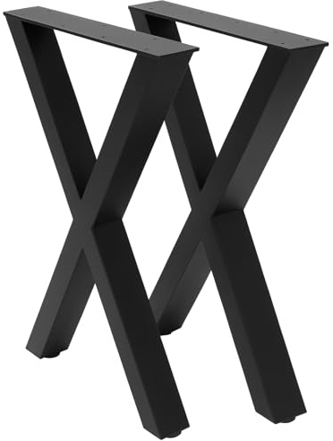 Homtone 2er-Set Schwerlast Metall Tischbeine Schwarz, H40xW45cm-Small X | Industrielle Stahl Bankbeine Tischfüße für DIY Couchtisch, Sitzbank, Esstisch, Bank, Schreibtisch