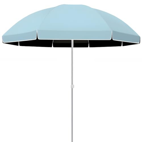 Tragbarer Strandschirm mit UV-Schutz, höhenverstellbar, für Meer, Pool, Reisen, Outdoor, Sonnenschutz, 2,6 m