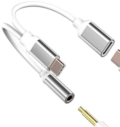 adattatore cuffie per iphone 16(2in1)USB C a 3.5mm aux audio cavo Adapter per Apple auricolari microfono tipo c ricarica sdoppiatore compatibile per Samsung dongle accessori headphone per ipad WASRUYI