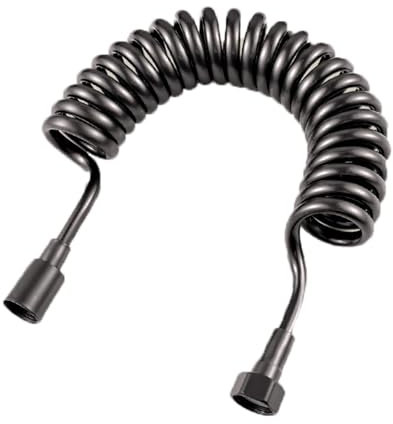 TYMYW Brauseschlauch, Flexibel Teleskopischer Duschschlauch, Feder Flexibler Brauseschlauch Geeignet, für Wasserrohr-Wc-Bidet-Spritzpistole,Schwarz,118,11 Zoll