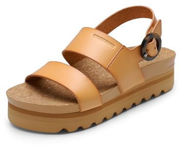 DREAM PAIRS Women's Arch Support Platform Sandals | contoured stable heel, soft synthetic leather insole, lightweight non-slip lug sole, comfortable wedge lift
