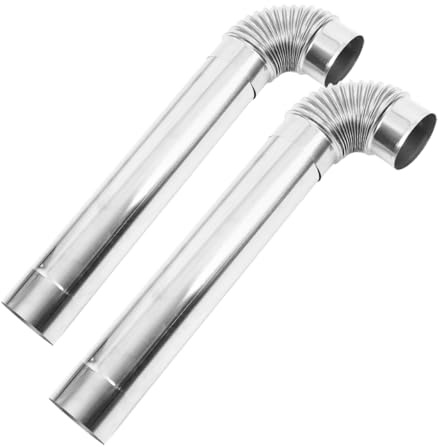 Tubo Fumaria Inox per Stufa Legna, Prolunga Stufa 2 Pezzi | Acciaio Inossidabile Argento, Uso Esterno e Riscaldamento Domestico, Ventilazione Fumi Potenziata