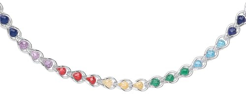 Jewelco London Ladies Sterling Silver Rainbow Sphere Crystal Rainbow Balls Tears of Joy Chain Necklace 3mm 16 + 2 inch