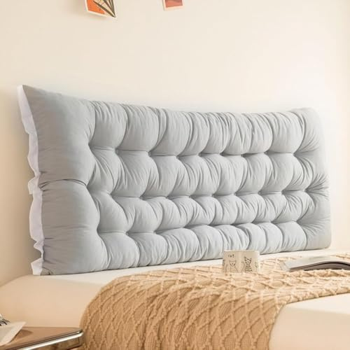 Almohada de Lectura Suave, Sofá Cojines de Lectura, Cabecera Cojín, Cojín Grande de Pared, Respaldo de Cama Almohada Lumbar para Sala de Esta Sillas Dormitorio,Light Gray,100x50x5cm