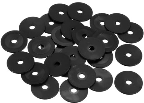 QUARKZMAN 25Pcs Arandelas Planas De Nylon M6 Arandela Lisa 6mm Negro | DI 30mm De 2mm De Espesor, Espaciadores De Plástico, Para Tornillos Tuercas Reparación De Fontanería Grifo De Jardín
