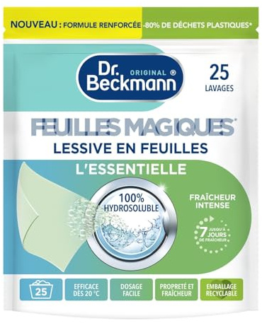 DR BEKMAN – Lessive en Feuilles Fraîcheur Intense, Soin Pratique et Efficace (25 Feuilles) - Le lot de 3