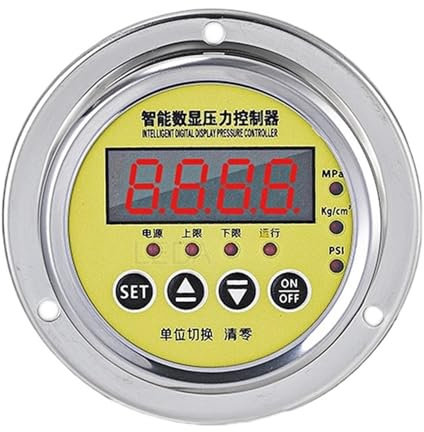 Druckschalter, 1 Stück Y60 axialer Digitalanzei-Druckschalter-Controller, intellintes elektrisches Kontakt-Manometer, Wasser, pneumatisch, hydraulisch(2W DC12V,0-16Mpa)
