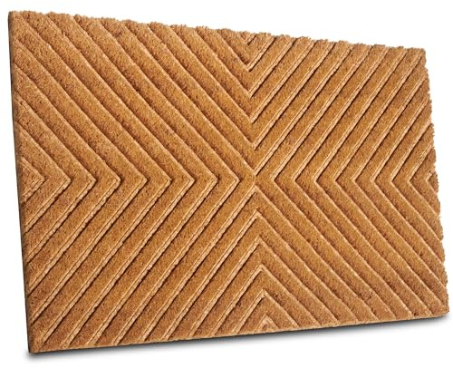NYVI Fußmatte Kokos - rutschfest, Wetterfest, für Innen und Außen - Schmutzfangmatte Kokosmatte - 45x75 cm Rechteckig - Kokos