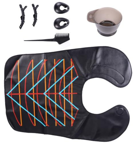 Kit de Coloración del Cabello Negro 1 Set Plástico Silicona | Uso Diario y Salón, Seguro Desorden, Herramientas Portátiles para Peluquería Doméstica