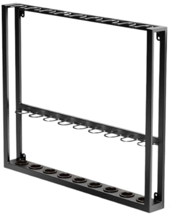 FENGJISUN Golfschläger-Halter Golf Club Halter Stehen Wand Halterung Pool Queue Rack for 9 Cues Sticks Lagerung Tisch Zubehör Ausrüstung Golfschläger-Organisation(Black)