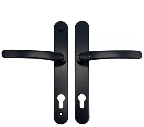 Lever UPVC Multipoint Door Handles 92mm PZ Sprung 200mm Screw Centres Replacement Handle Set for Secure UPVC Door Systems (Black)