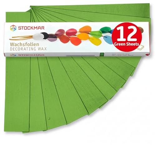Stockmar Wachsfolien - Einzelfarben - 12 Folien 200x40x0,9 mm, Grün
