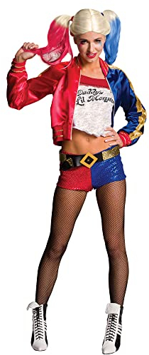 Rubie's Official Harley Quinn Ladies Fancy Dress Halloween Suicide Squad Womens Villain Costume, M, Multi