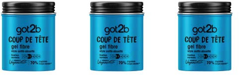 Schwarzkopf - Got2b - Gel Coiffant Cheveux - Coiffant Cheveux Homme - Coup de Tête - Gel Fibre - Fixation Normale - Style Coiffé Décoiffé - Pot 100 ml (lot de 3)