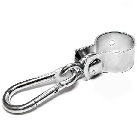 PRIOstahl Schaukelschelle Schaukelhaken Schaukelhalter Schaukelbefestigung - 50mm x 1 Stück Kinderschaukel Karabiner Schaukel Schaukelhalterung Schaukelgestell Balken Befestigung Verzinkt