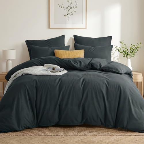 RUIKASI Bettwäsche 220x240 3teilig Grau - Anthrazit Mikrofaser Bettwäsche-Sets OEKO-TEX, Bettbezüge 220 x 240cm + 2 Kissenbezüge 80x80cm mit Reißverschluss, Weich und Bügelfrei