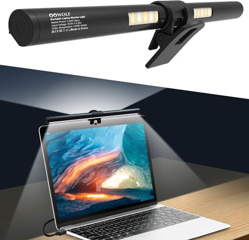OOWOLF Lampe Écran PC 33cm–Barre Lumineuse LED à Double Lumière,Contrôle Tactile & Mémoire de Luminosité,3 Températures de Couleur Réglables pour Protéger les Yeux,Idéale pour Bureau,Gaming et Lecture