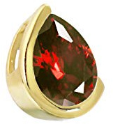 NKlaus äkta granat ränor droppar kedjeberlock 333 8 karat guld gult guld 8 x 6 mm dam 9206