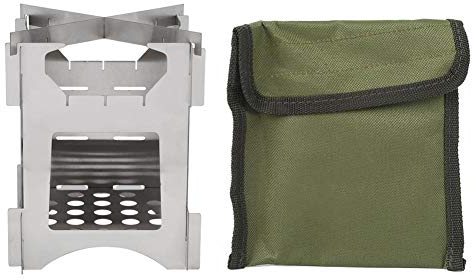 Rucksack Holzofen, tragbarer Edelstahl klappbarer Holzofen für Camping im Freien/Reisen/Wandern/Picknick - 3,9 x 3,9 x 5,0 Zoll