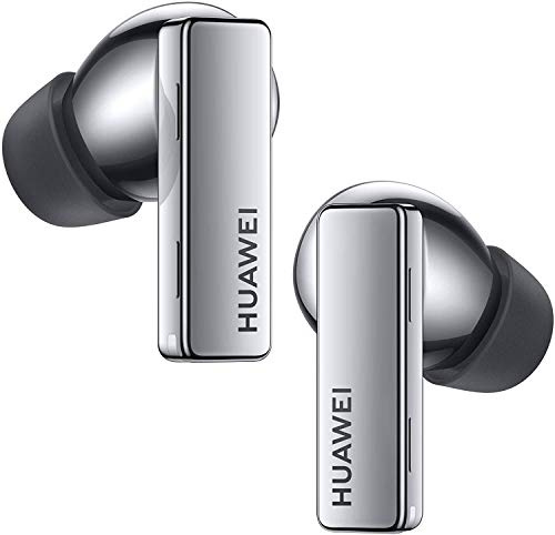 Huawei - FreeBuds Pro - Auricolari wireless Bluetooth con cancellazione intelligente del rumore, sistema a 3 microfoni, ricarica wireless veloce, piccoli, argento