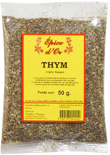 Thym Entier 50g - Epice d'Or, 100% Naturel, Séché, Végétal et Sans Conservateurs