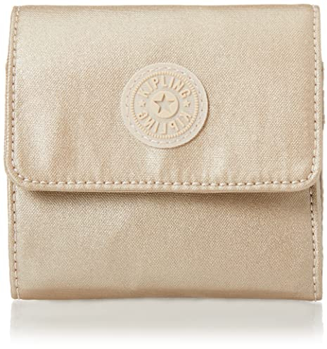 Kipling Porte-Monnaie pour Femme, Fermeture à Pression, Petit Portefeuille métallique, Or étoilé métallique, 10,7 x 10,9 x 1,3 cm (L x H x P)