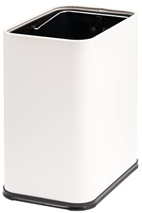 bremermann Papierkorb 10 L, offener Abfalleimer, versteckte Tüte (Weiß)