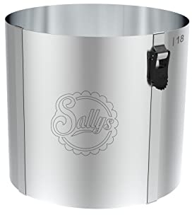 Sallys Tortenring 20 cm - Durchmesser Verstellbar 17-30 cm - Backform aus Rostfreiem Federbandstahl - Hitzebeständiger Klemmverschluss - Spülmaschinenfest