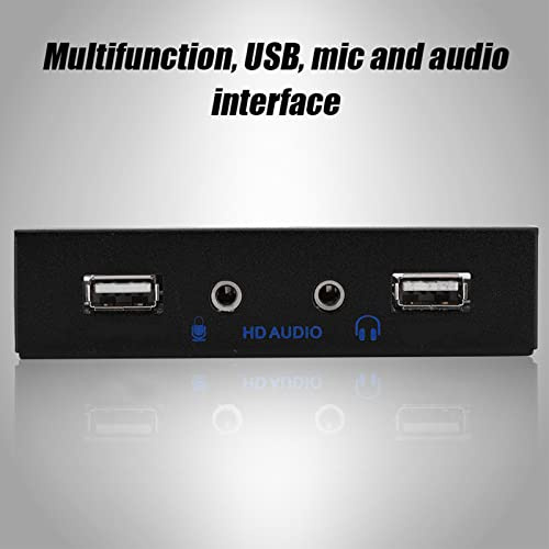 Mrisata 3.5 Panel Frontal Pc Panel Frontal Lector de Tarjetas Interno 3.2 15 × 11 × 3 Usb2.0 Hdaudio Floppy Panel Frontal 3.5 Interfaz de 9 Pines a 2 Usb2.0 con Micrófono Audio