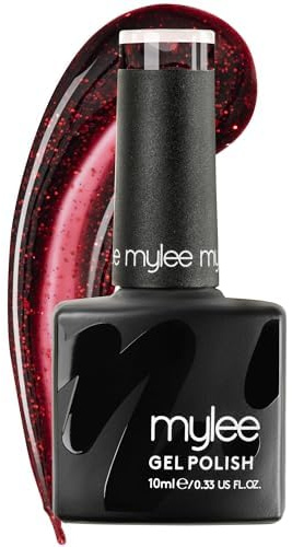 Mylee, smalto gel soak-off, UV/LED, per nail art, manicure, pedicure, serie con brillantini fini, resistente e facile da applicare, 10