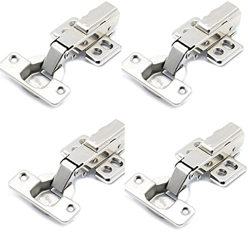 4-teilige DIY-hydraulische eisenfreie Scharniere, Haushalts-Hardware-Werkzeuge for Schrankscharniere, stark und wasserdicht, können Lange verwendet Werden (Color : Full Overlay)