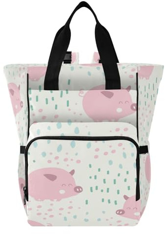 Wickeltasche, multifunktional, wasserdicht, große Kapazität, Wickelrucksack zum Einkaufen, Wandern, Reisen, niedliche Schweine, Mehrfarbig, 1 size, modern/enganliegend