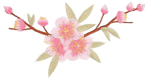 STOBOK 3stücke Pflaumenblüten Dekor Kleidungsaufnäher Stickaufnäher Bügelapplikation Für Kleidung Taschen Handwerk Pflaumenblüten Dekor Kleidungsaufnäher Stickaufnäher
