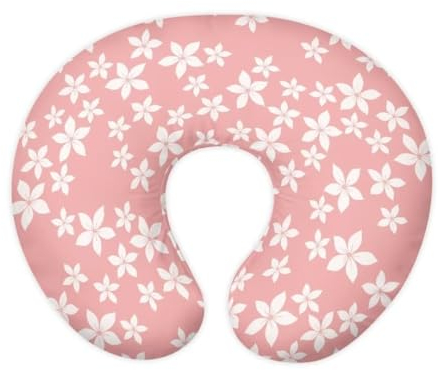 Jeiento Baby-Stillkissenbezüge, weiße Kirschblüte, rosa Fütterungskissenbezüge für Stillkissen und Positionierer, hochwertiger schnelltrocknender Stoffbezug