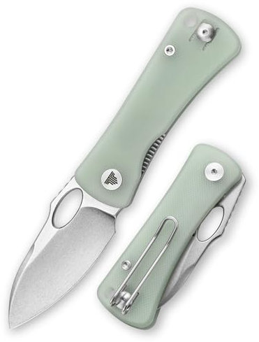 TRIVISA Mini Taschenmesser Klappmesser - Klein Zweihandmesser aus 5.2cm Sandivk 14C28N Stahl - EDC Messer für Campingplätze Outdoor mit G10 Handgriff, Andromeda-03G