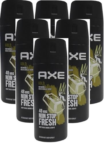 6 x Axe Deodorant Body Spray150ml - Gold