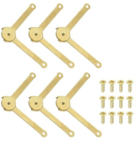 PATIKIL 6 Pcs Charnière de Soutien de Couvercle 68 x 8mm Rotative Doré