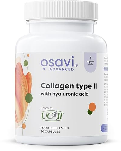 Osavi - Kollagen Typ II mit Hyaluronsäure | Natives Kollagen in Kombination mit hochwertiger Hyaluronsäure - Für Beweglichkeit & Gelenkstruktur | 30 Kapseln