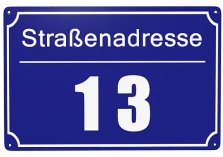 BeNsil Hausnummer mit Straßennamen und Nummer, Personalisiert Hausnummernschild - Hausnummer Selbst Gestalten, Anpassbare Nummer und Straßenname, Wetterfest